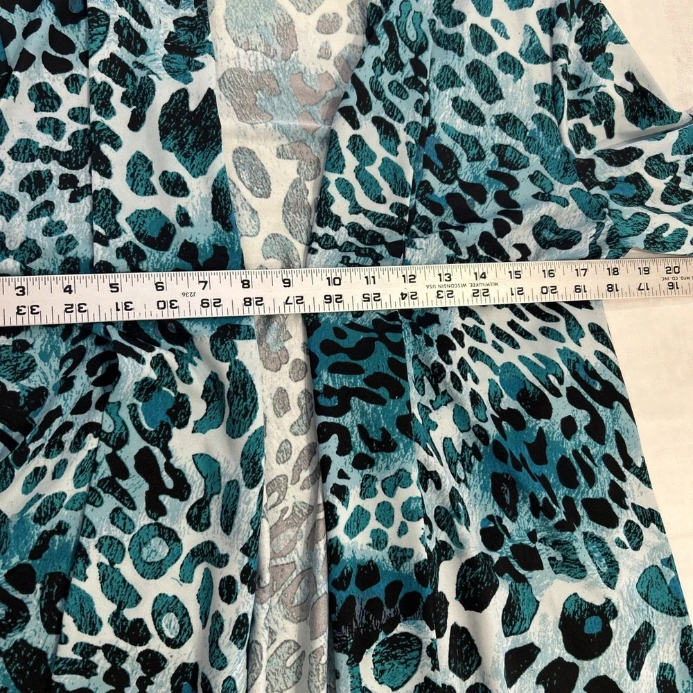 Slinky Brand Womens Twinset Blue Travel Set Top M Animal Print Cardigan Tank - Picture 11 of 11